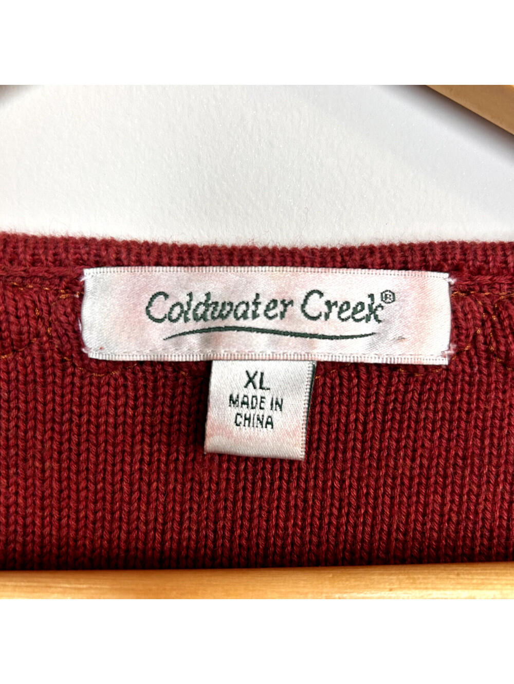Coldwater Creek Beaded Cardigan Womens XL Burgundy Floral Embellished Boho Knit - Picture 4 of 8